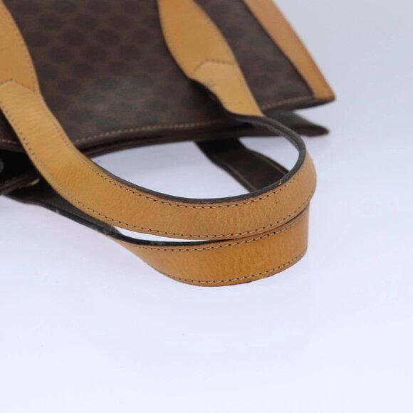 CELINE Macadam Canvas Hand Bag PVC Leather Brown Auth - Picture 6 of 16